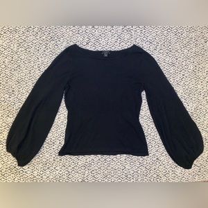 Black Ann Taylor sweater with balloon sleeves